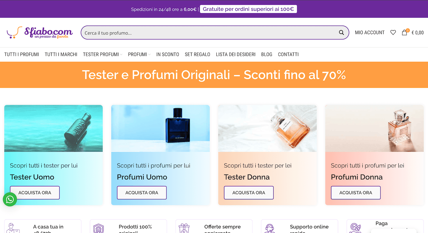 Sfiabo — eCommerce di profumi